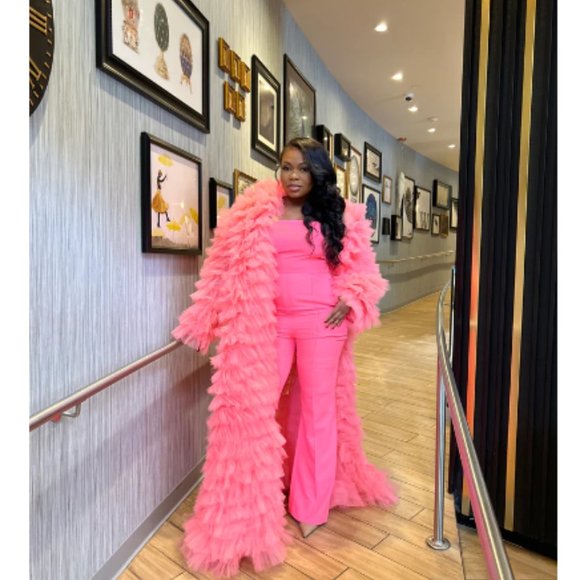 Oyemwen Custom Tulle Hooded Jacket - Picture 8 of 12